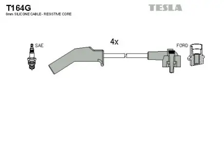 Проволока зажигания, набор TESLA T164G