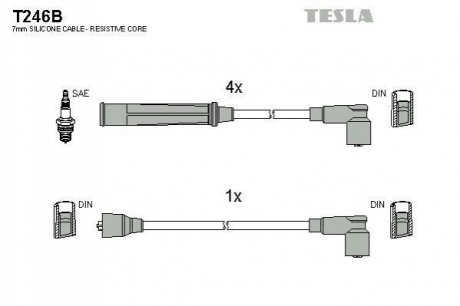 Комплект кабелів запалювання TESLA T246B