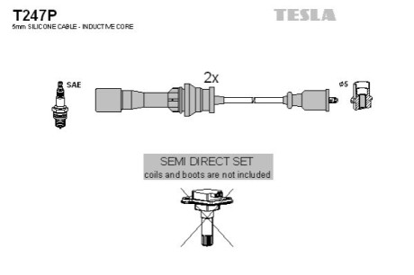 Комплект кабелей высоковольтных TESLA T247P (фото 1)