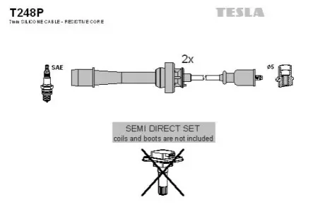 Комплект кабелей зажигания TESLA T248P Купить в Украине