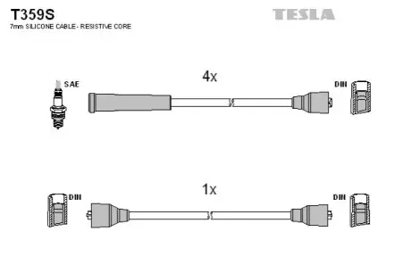Комплект кабелей зажигания TESLA T359S Купить в Украине