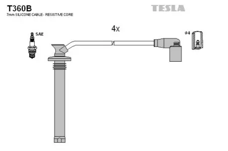 Провода високовольтні TESLA T360B Купити в Україні