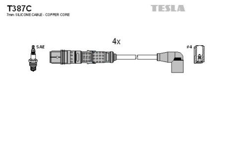 Провода високовольтні TESLA T387C (фото 1)