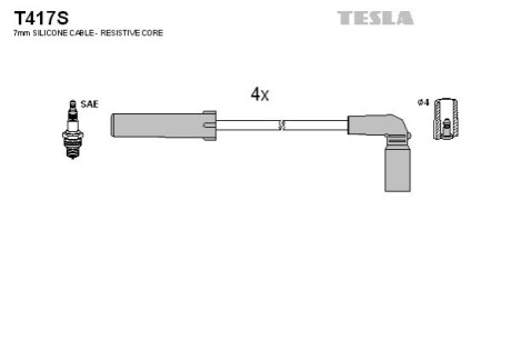 Провода високовольтні TESLA T417S