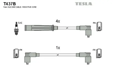 Провода високовольтні TESLA T437B Купити в Україні