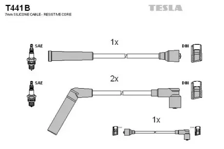 Комплект кабелей зажигания TESLA T441B Купить в Украине