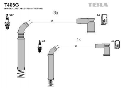 Комплект кабелей зажигания TESLA T465B (фото 1)