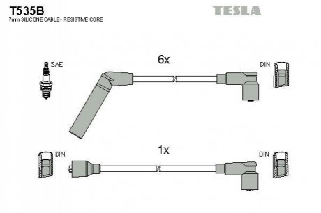 Комплект кабелів запалювання TESLA T535B