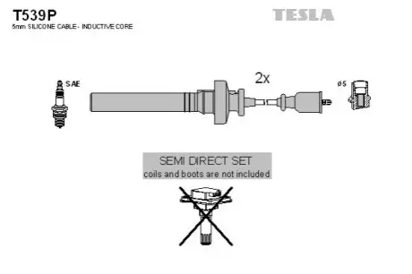 Фото Комплект кабелей зажигания TESLA (T539P) изображение 1