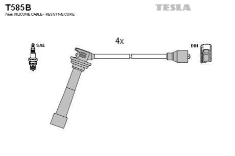 Комплект кабелей зажигания TESLA T585B (фото 1)