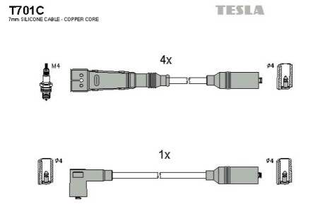 Провода високовольтні TESLA T701C (фото 1)