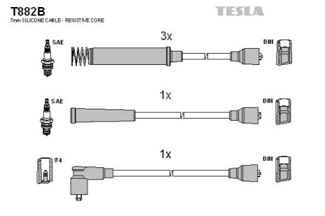 Провода високовольтні TESLA T882B (фото 1)