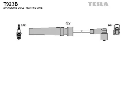 Комплект кабелей зажигания TESLA T923B Купить в Украине