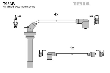 Провода високовольтні TESLA T933B (фото 1)