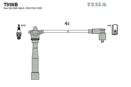 Фото Провода високовольтні TESLA (T998B) зображення 1