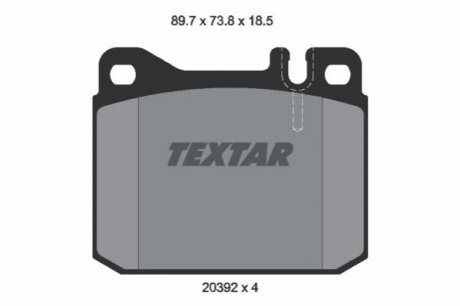 Комплект тормозных колодок, дисковый тормоз TEXTAR 2039213 (фото 1)