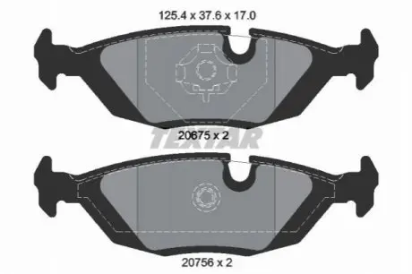 Комплект гальмівних колодок задн, BMW 3 (E30), 5 (E28), 6 (E24), 7 (E23) 1.6-3.5 09.77-06.94 TEXTAR 2067502