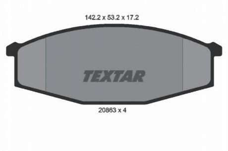 Гальмівні колодки, дискове гальмо (набір) TEXTAR 2086301 (фото 1)