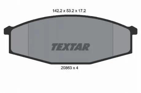 Комплект гальмівних колодок передн, NISSAN PATROL GR IV, PATROL III/1, PATROL III/2 2.8-4.2D 11.79-02.98 TEXTAR 2086301