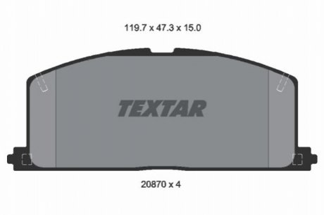 Гальмівні колодки, дискове гальмо (набір) TEXTAR 2087001 (фото 1)