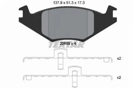 Комплект гальмівних колодок передн, SEAT CORDOBA, IBIZA II VW GOLF II, JETTA II, POLO, POLO CLASSIC, POLO II 1.0-1.9D 10.81-10.02 TEXTAR 2088902 Купити в Україні