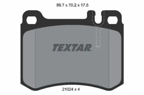 Комплект гальмівних колодок передн, MERCEDES SL (R107) 2.9-5.6 05.80-12.89 TEXTAR 2102404