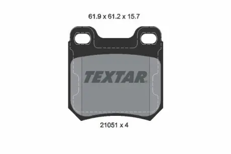 Комплект гальмівних колодок, дискове гальмо TEXTAR 2105101 Купити в Україні