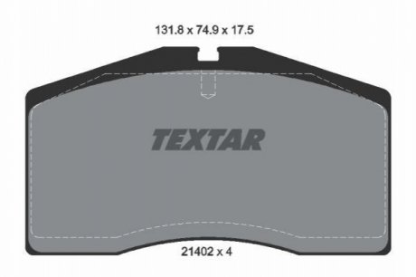 Гальмівні колодки, дискове гальмо (набір) TEXTAR 2140201 (фото 1)