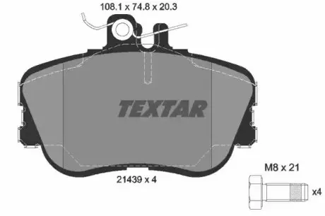 Тормозные колодки, дисковый тормоз.) TEXTAR 2143905
