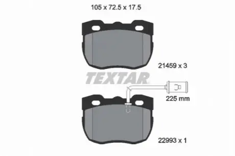 Комплект гальмівних колодок передн, LAND ROVER DISCOVERY I, RANGE ROVER I 2.0-4.3 11.88-10.98 TEXTAR 2145905