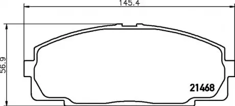 Комплект гальмівних колодок передн, TOYOTA DYNA, DYNA 100, DYNA 200, GRANVIA, HIACE III, HIACE IV, HIACE V, TOYOACE 1.8-3.7D 12.82 TEXTAR 2146801