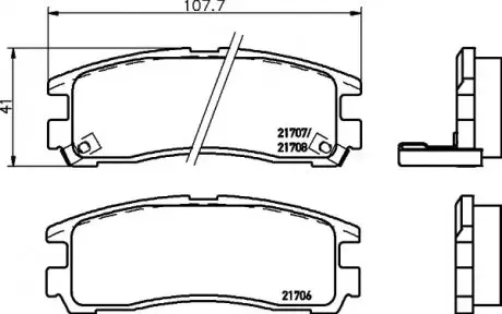Комплект гальмівних колодок задн, CHRYSLER SEBRING DODGE STEALTH, STRATUS HYUNDAI SANTAMO MITSUBISHI 3000 GT, DELICA / SPACE GEAR, ECLIPSE II, ECLIPSE III, ECLIPSE IV 1.8-3.8 06.87 TEXTAR 2170602