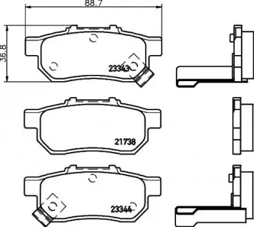 Комплект гальмівних колодок задн, FORD MAVERICK HONDA CITY IV, CITY V, CIVIC III, CIVIC IV, CIVIC V, CIVIC VI, CRX III, JAZZ II, JAZZ III, JAZZ IV ROVER CITYROVER 1.2-2.7D 10.84 TEXTAR 2173801