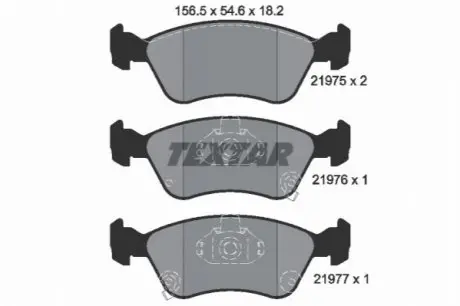 Комплект гальмівних колодок передн, TOYOTA AVENSIS 1.6-2.0D 09.97-02.03 TEXTAR 2197502