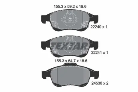 Колодки гальмівні (передні) Fiat 500X/Jeep Renegade 14 TEXTAR 2224001