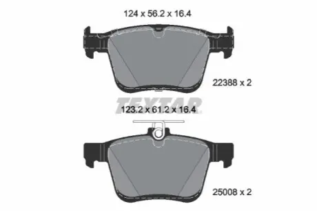 Комплект гальмівних колодок задн, VW TAOS, T-ROC 1.0-2.0D 07.17 TEXTAR 2238801