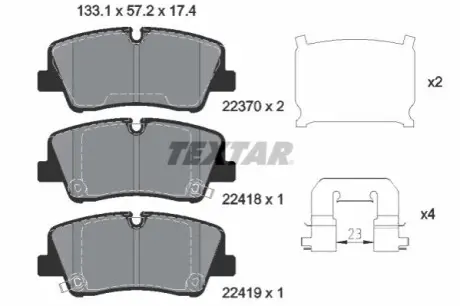 Комплект гальмівних колодок задн, HYUNDAI H350 2.5D 04.15 TEXTAR 2241801 Купити в Україні