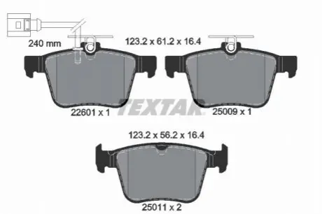 Тормозные колодки TYL AUDI A3 15- RS3 TT 16- TEXTAR 2260101