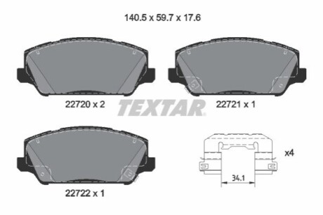 Гальмівні колодки TEXTAR 2272001