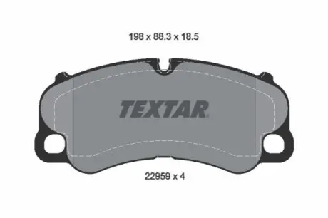 Комплект гальмівних колодок передн, PORSCHE 911, 911 TARGA 3.0/3.6H/3.8 01.19 TEXTAR 2295901