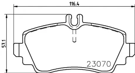 Комплект гальмівних колодок передн, MERCEDES A (W168) 1.4/1.6/1.7D 07.97-08.04 TEXTAR 2307003