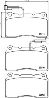 Комплект гальмівних колодок передн, VOLVO S60 I, V70 II ALFA ROMEO 156, 159, 166, BRERA, GIULIETTA, SPIDER CADILLAC ATS CHEVROLET CORVETTE CHRYSLER 300C 1.6D-Electric 10.94 TEXTAR 2309201