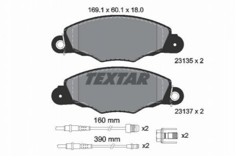 Тормозные колодки, дисковый тормоз.) TEXTAR 2313503 (фото 1)