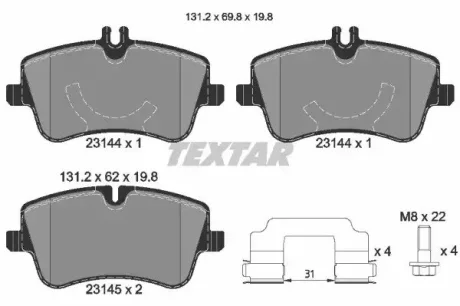 Комплект тормозных колодок TEXTAR 2314401