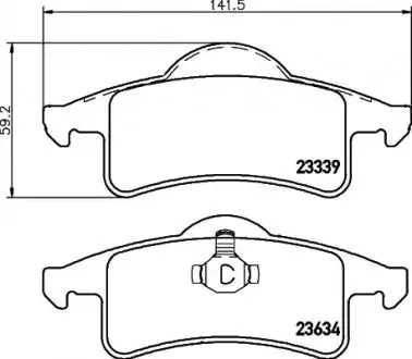 Комплект гальмівних колодок задн, JEEP CHEROKEE, GRAND CHEROKEE II 2.5-4.7 01.88-09.05 TEXTAR 2333901