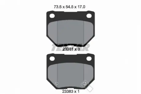 Комплект гальмівних колодок задн, SUBARU IMPREZA 2.0/2.5 12.00-08.13 TEXTAR 2338102