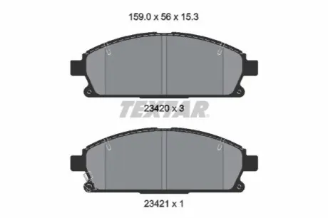 Комплект гальмівних колодок передн, ACURA MDX HONDA MDX INFINITI Q45 II, QX4 NISSAN PATHFINDER II, QUEST, SERENA, X-TRAIL I 2.0-4.1 11.92 TEXTAR 2342006 Купити в Україні