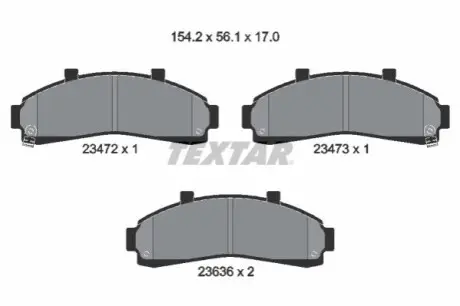 Комплект тормозных колодок, дисковый тормоз TEXTAR 2347201