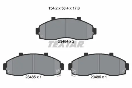 Тормозные колодки, дисковый тормоз.) TEXTAR 2348401