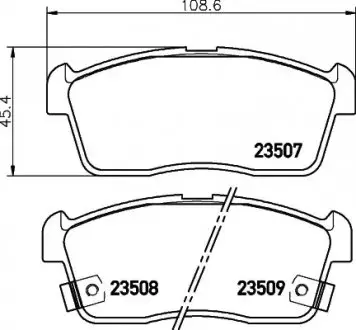 Комплект гальмівних колодок передн, DAIHATSU COPEN, CUORE VI, CUORE VII, SIRION, TREVIS, YRV MITSUBISHI MIRAGE / SPACE STAR VI NISSAN PATROL GR V SUBARU JUSTY IV 0.7-4.8 03.00 TEXTAR 2350701